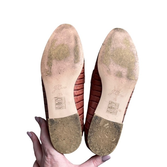 J. Crew - Academy Loafer in Croc-Embossed Leather Shoes Sz 7.5 - Picture 8 of 12